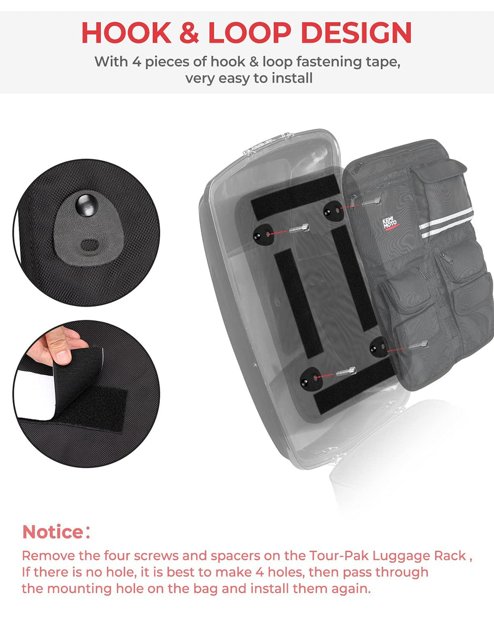 KEMIMOTO lid organizer Street Glide fit confirms vehicle-specific compatibility.