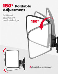 KEMIMOTO large rear-view mirror provides a distortion-free field of view.
