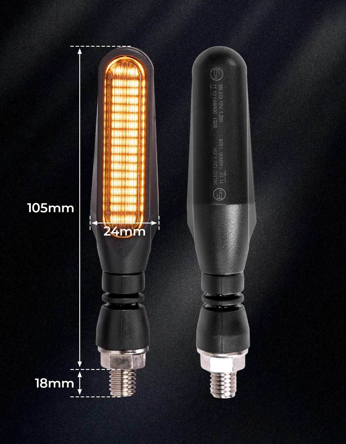 KEMIMOTO front and rear compatible signals for versatile mounting.