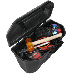 KEMIMOTO under-seat storage bin on the driver side keeps essentials within reach.