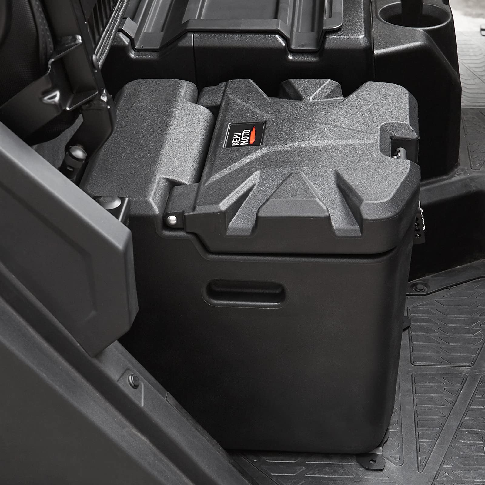 KEMIMOTO under-seat storage box with waterproof seal keeps items dry