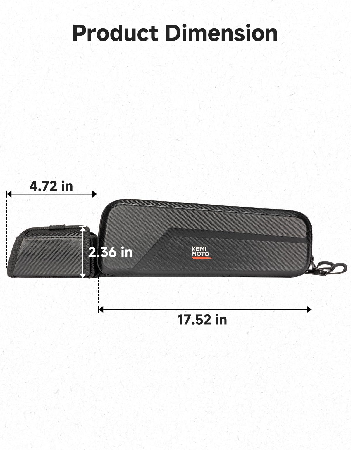KEMIMOTO UTV bag with water-resistant zippers protects contents.