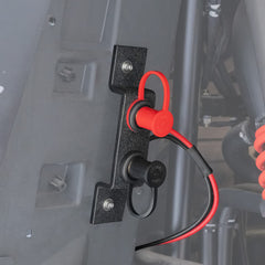 Kemimoto UTV jump post relocation kit front-hood view improves under-hood access