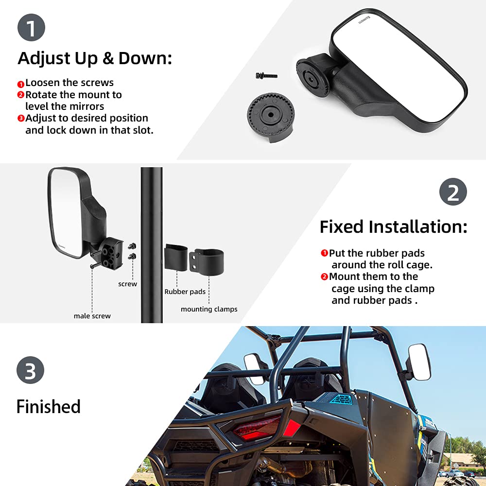 KEMIMOTO UTV bracket closeup shows anti-slip pads