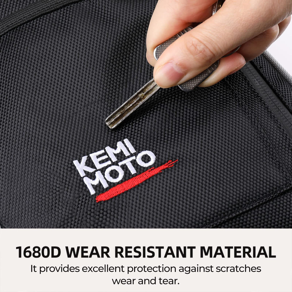 KEMIMOTO zipper with water-repellent design shields contents from rain.