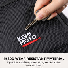 KEMIMOTO zipper with water-repellent design shields contents from rain.