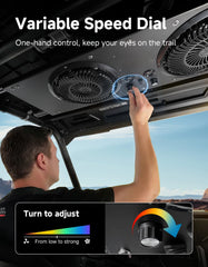 KEMIMOTO UTV cabin-dome lights illuminate the interior.