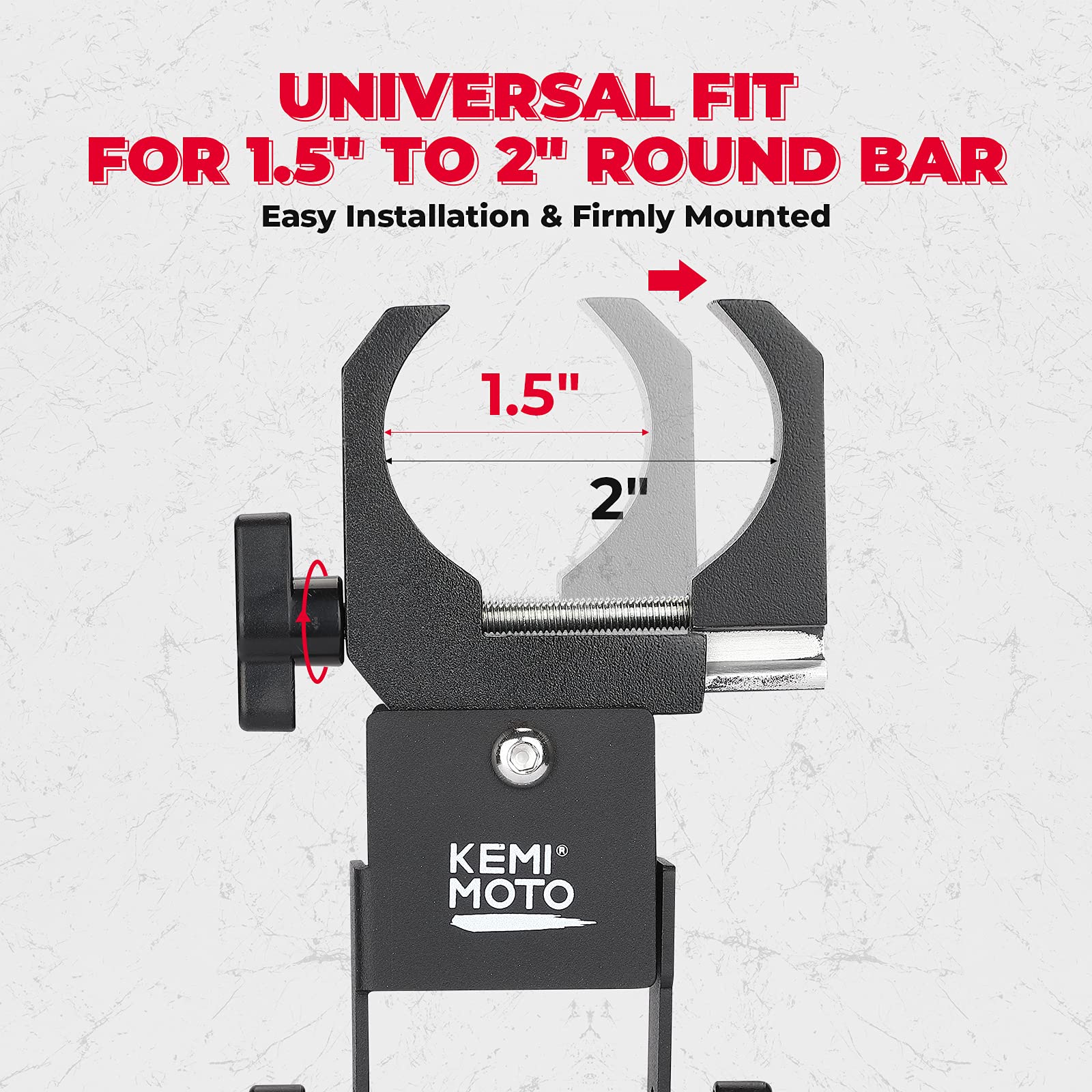 KEMIMOTO UTV belt holder rotatable clamp to avoid obstacles on trails