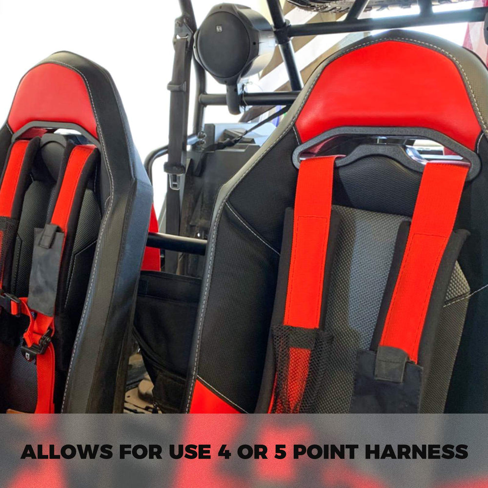Kemimoto UTV harness bezel insert fitment demonstrates compatibility with Polaris models.