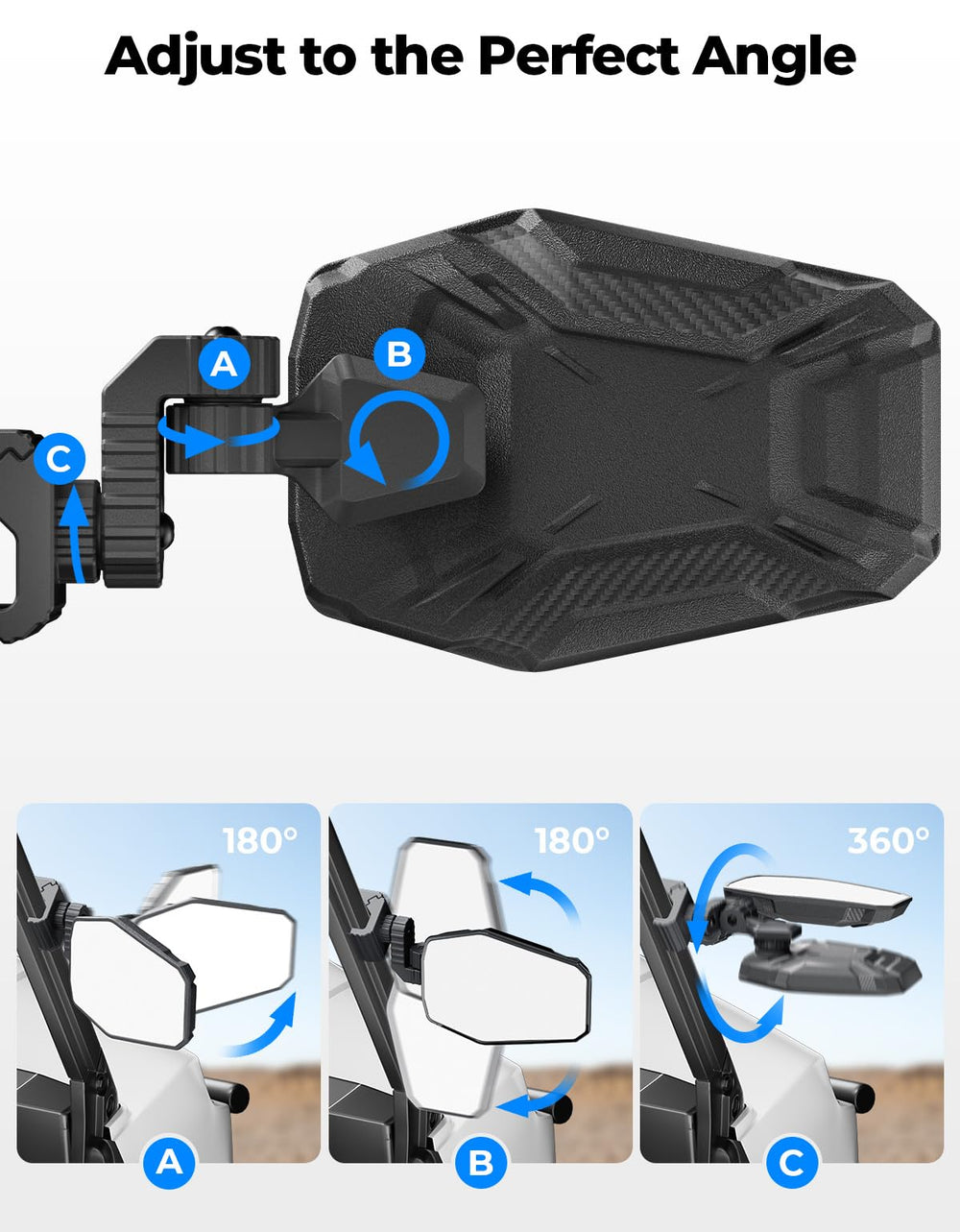 KEMIMOTO mirrors install quickly with included hardware.