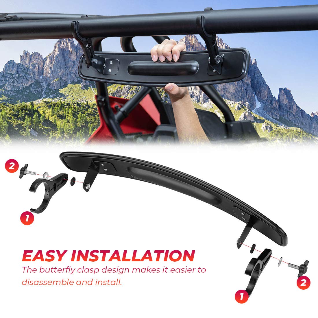 KEMIMOTO wide-field 17-inch mirror reduces blind spots during operation