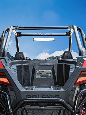 KEMIMOTO UTV mirrors installed on Polaris RZR demonstrate clear visibility