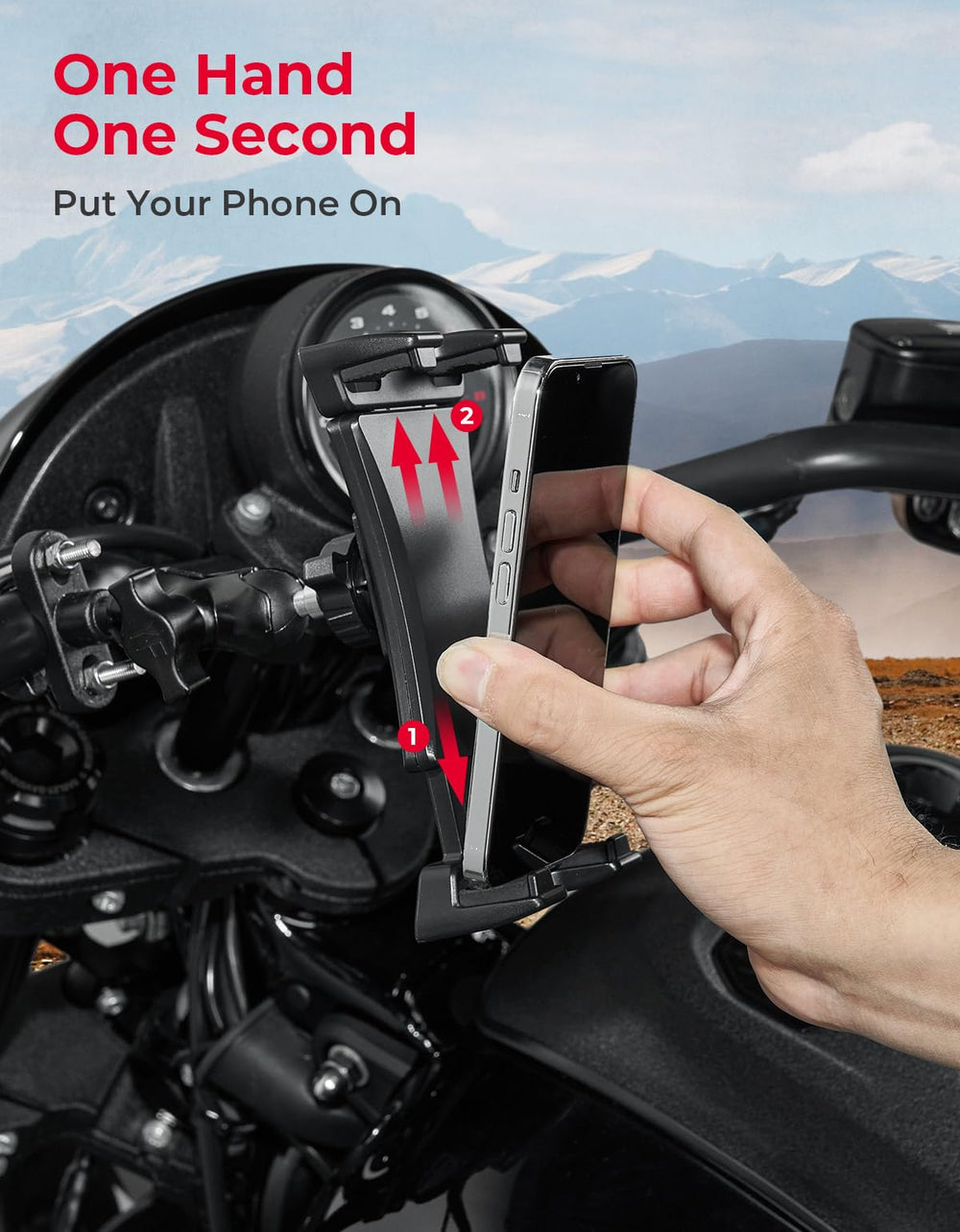 KEMIMOTO UTV Phone Mount maintains clear screen visibility for navigation