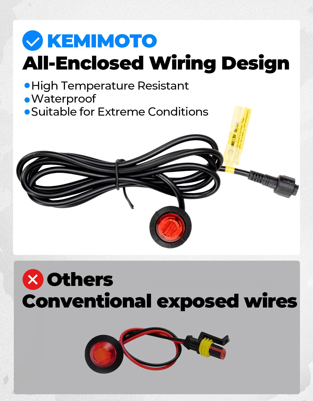 KEMIMOTO left/right rocker switch with hazard control for easy operation in low light