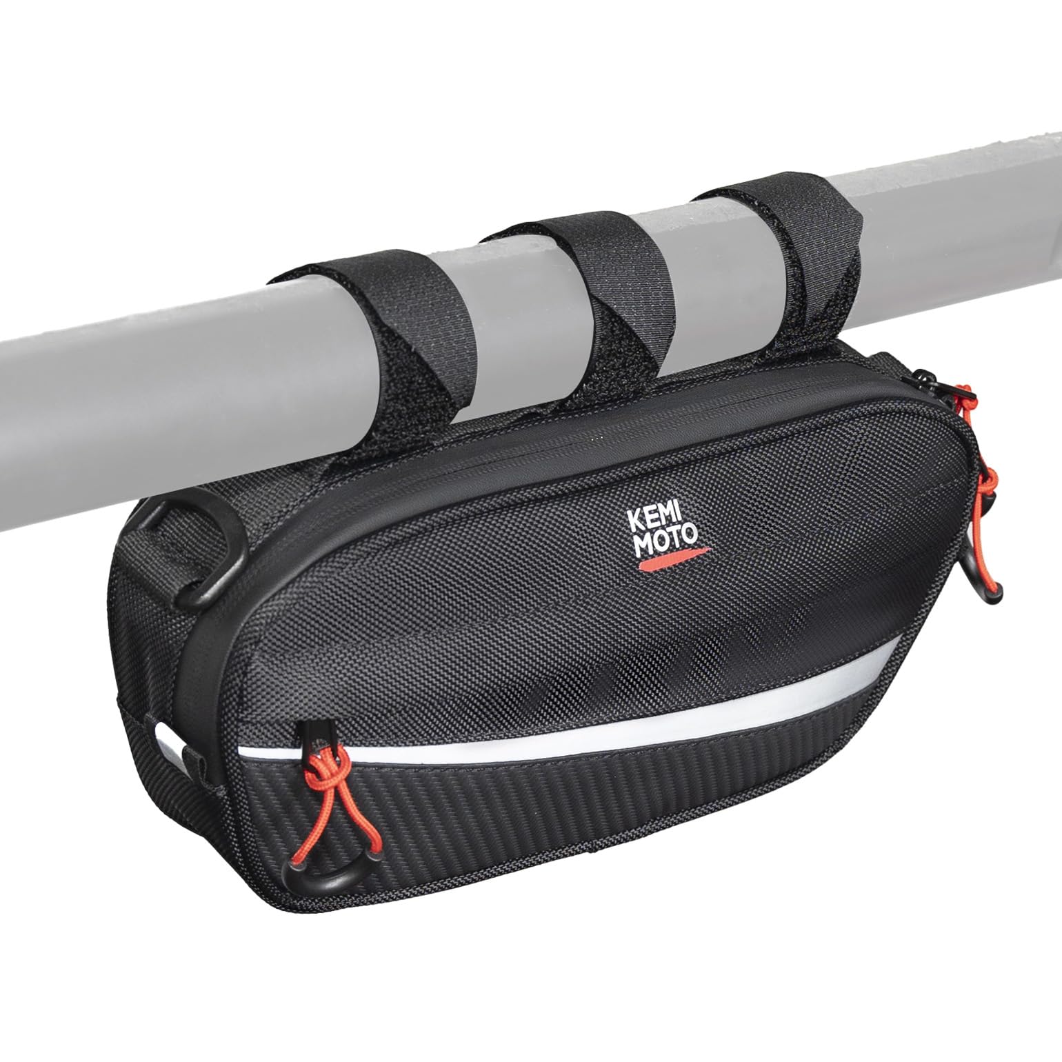 KEMIMOTO UTV roll cage storage bag front view showing compact 11x5 design for quick reach.