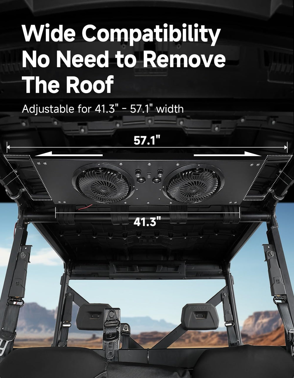 KEMIMOTO UTV roof mount fits Polaris Ranger and Defender.