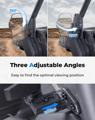 KEMIMOTO telescoping mirror extends 2.4-4.3 inches, reduces blind spots