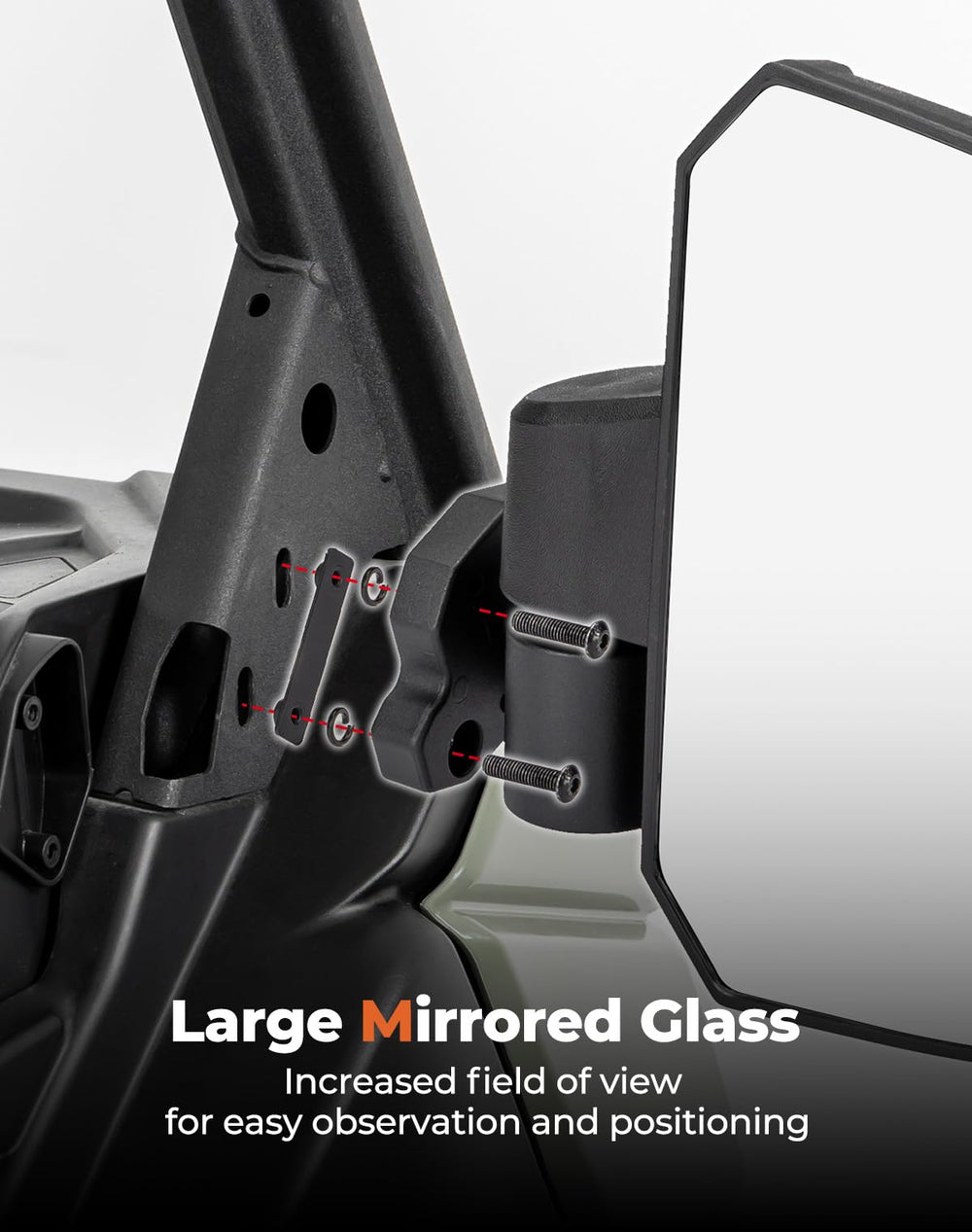 KEMIMOTO MAX HD9 mirror complements rugged MAX upgrades