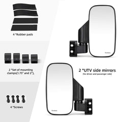 KEMIMOTO UTV side mirror right wide view for safer trail driving