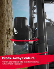 KEMIMOTO UTV mirror with adjustable ball joint for flexible viewing angles
