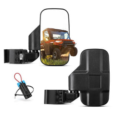 KEMIMOTO UTV mirror with profiled tube for Polaris Ranger improves rear visibility