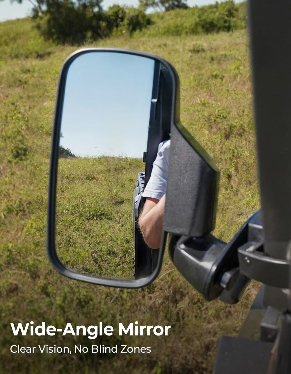 KEMIMOTO UTV mirror includes seat belt bypass for easy installation