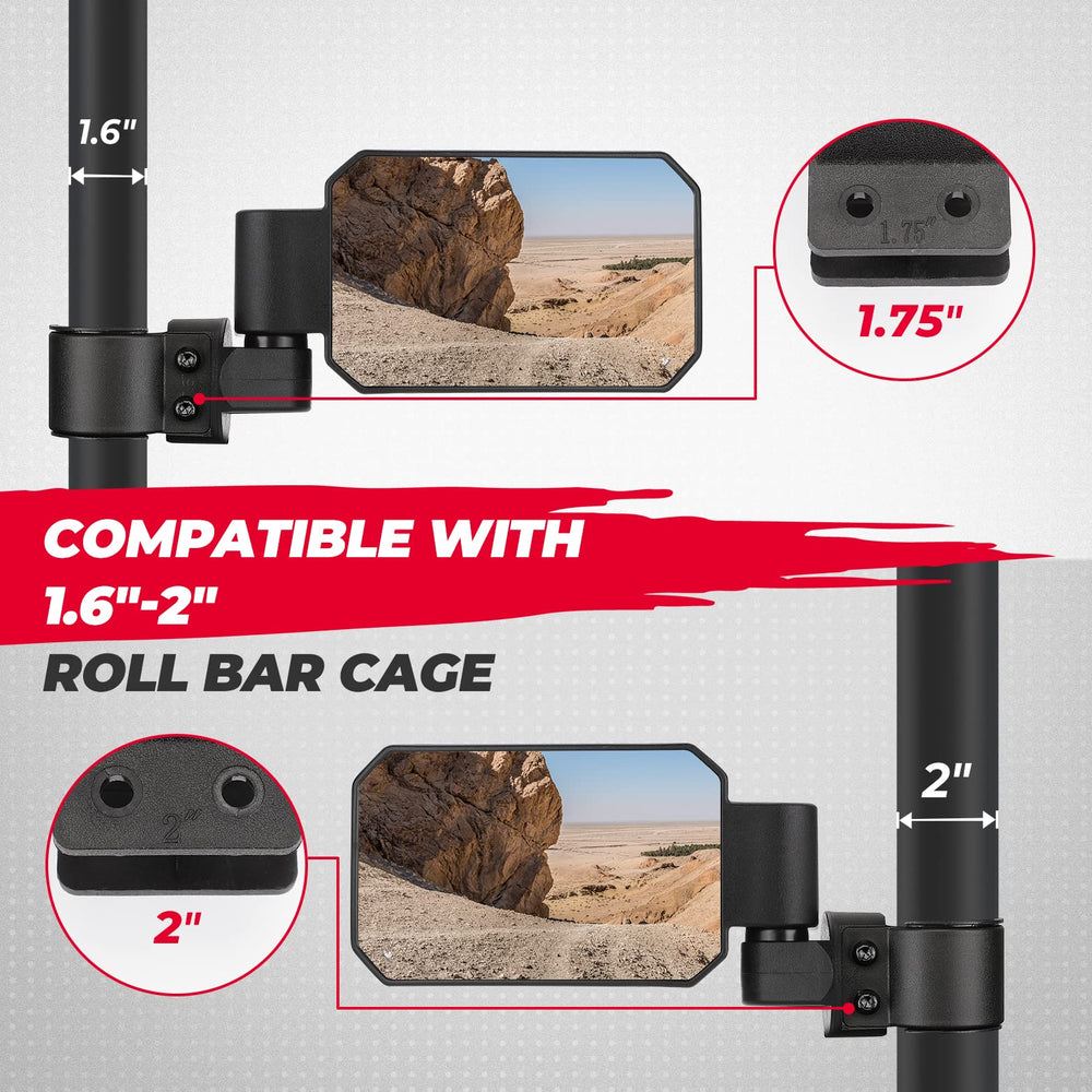 Wide compatibility with spacers and mounts for Kemimoto UTV mirrors