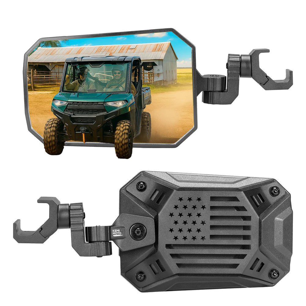 KEMIMOTO windshield-fit design guards mirrors from debris at speed