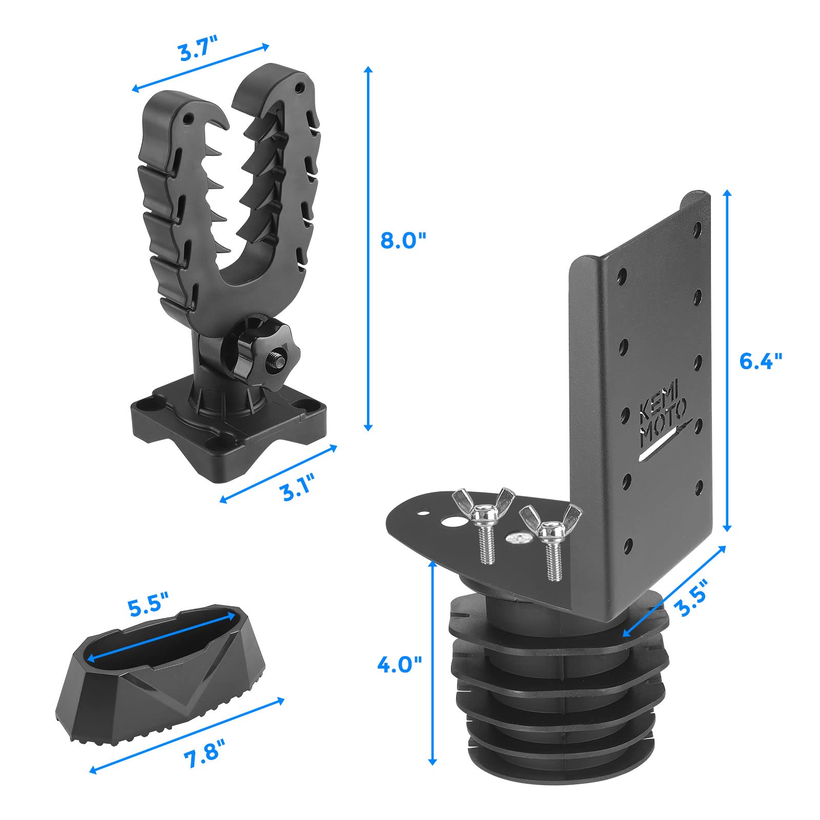 KEMIMOTO UTV tool holder holding crossbow and shovel securely