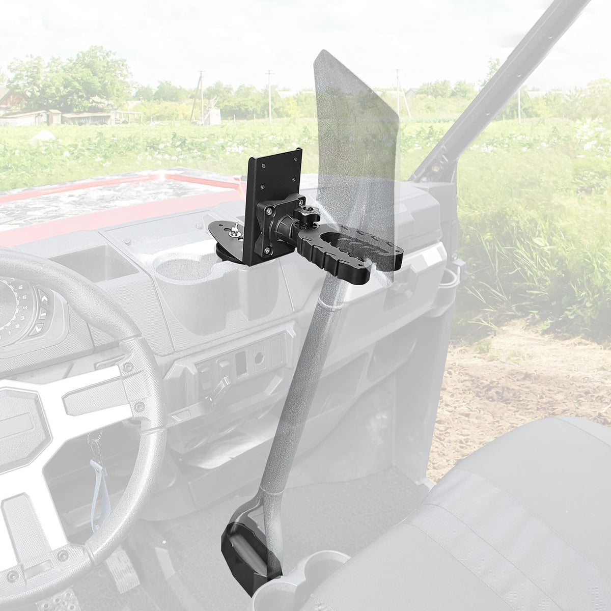 KEMIMOTO UTV tool holder in dash cup mount, keeping gear within reach