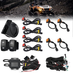 KEMIMOTO UTV turn signal kit with 110dB horn for clear roadside signaling