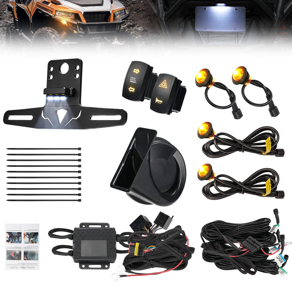 KEMIMOTO UTV turn-signal kit harness for easy plug-and-play installation.