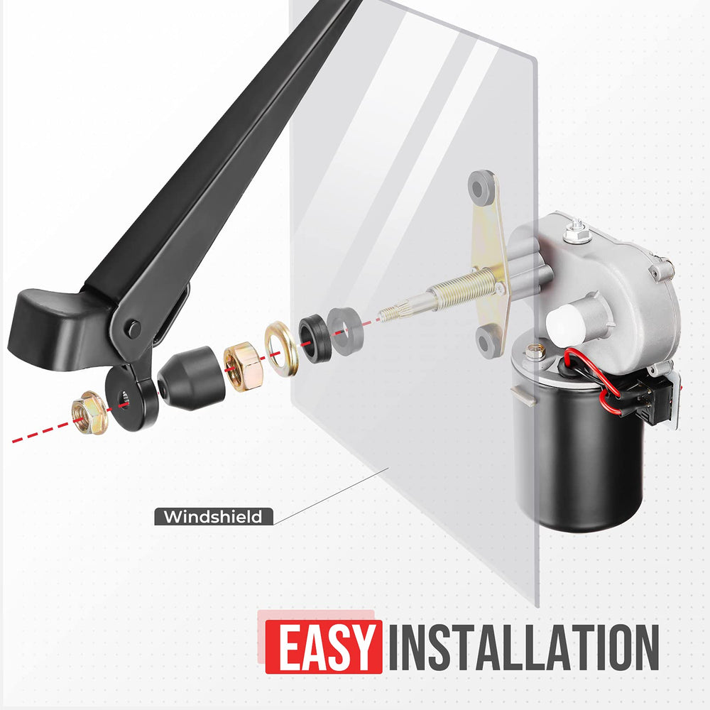 KEMIMOTO header-panel mount keeps the UTV windshield wiper within easy reach