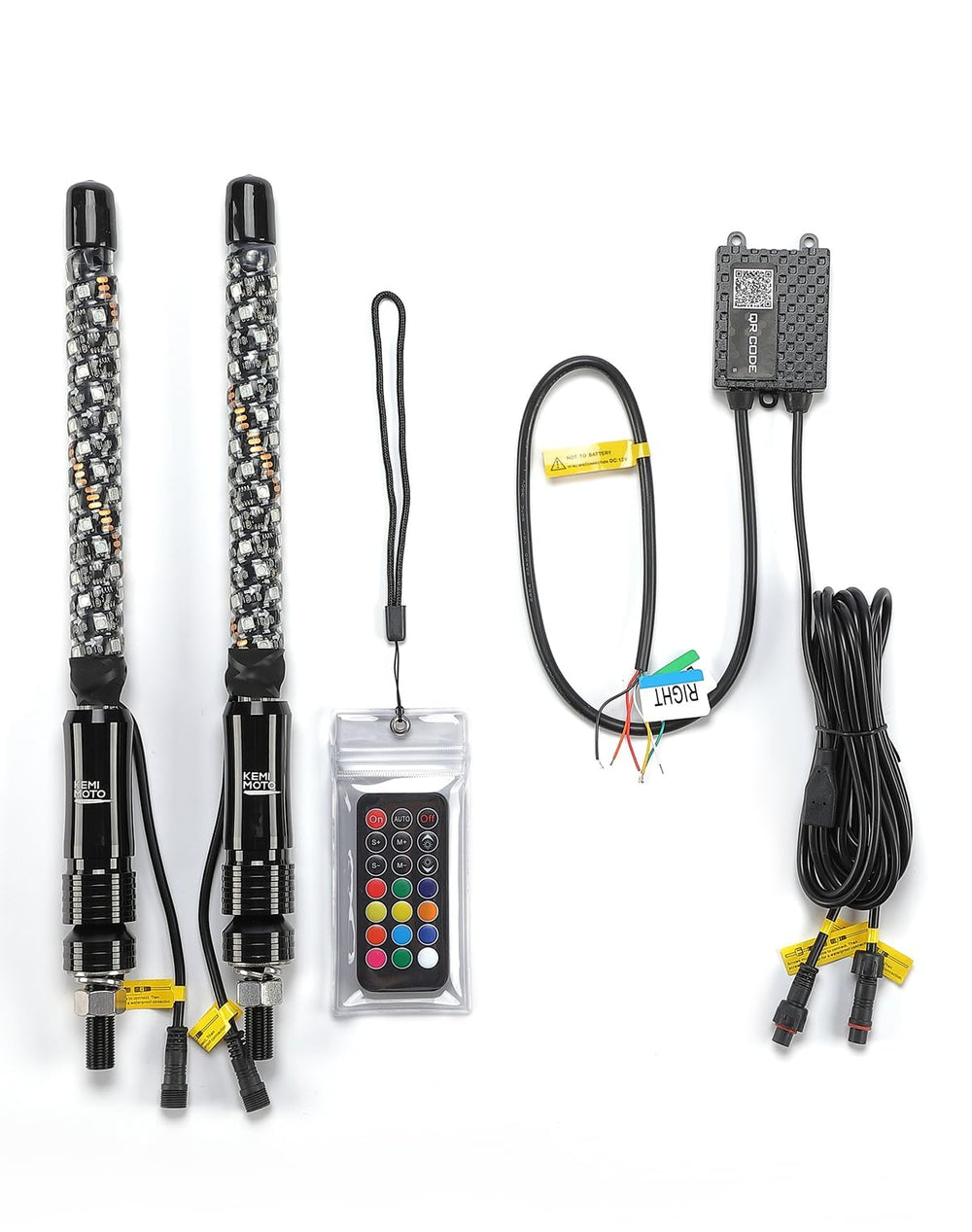KEMIMOTO 1ft whip lights on UTV sides improve dusk trail visibility
