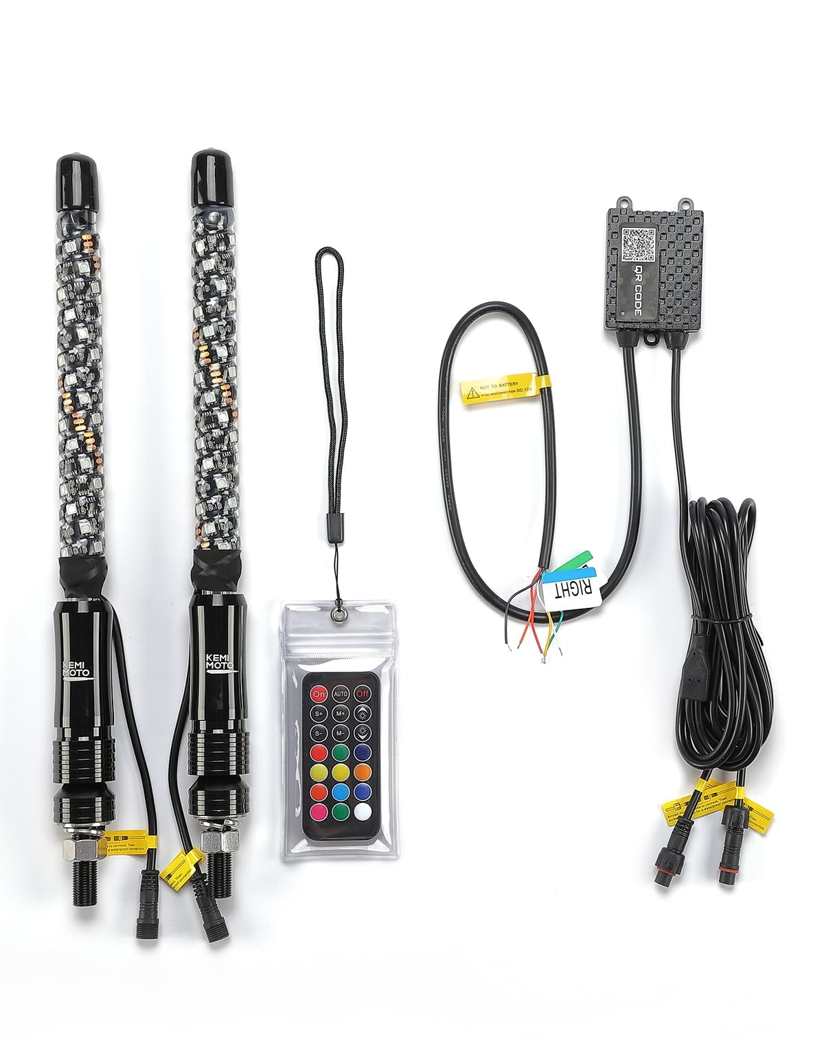 KEMIMOTO 1ft whip lights on UTV sides improve dusk trail visibility