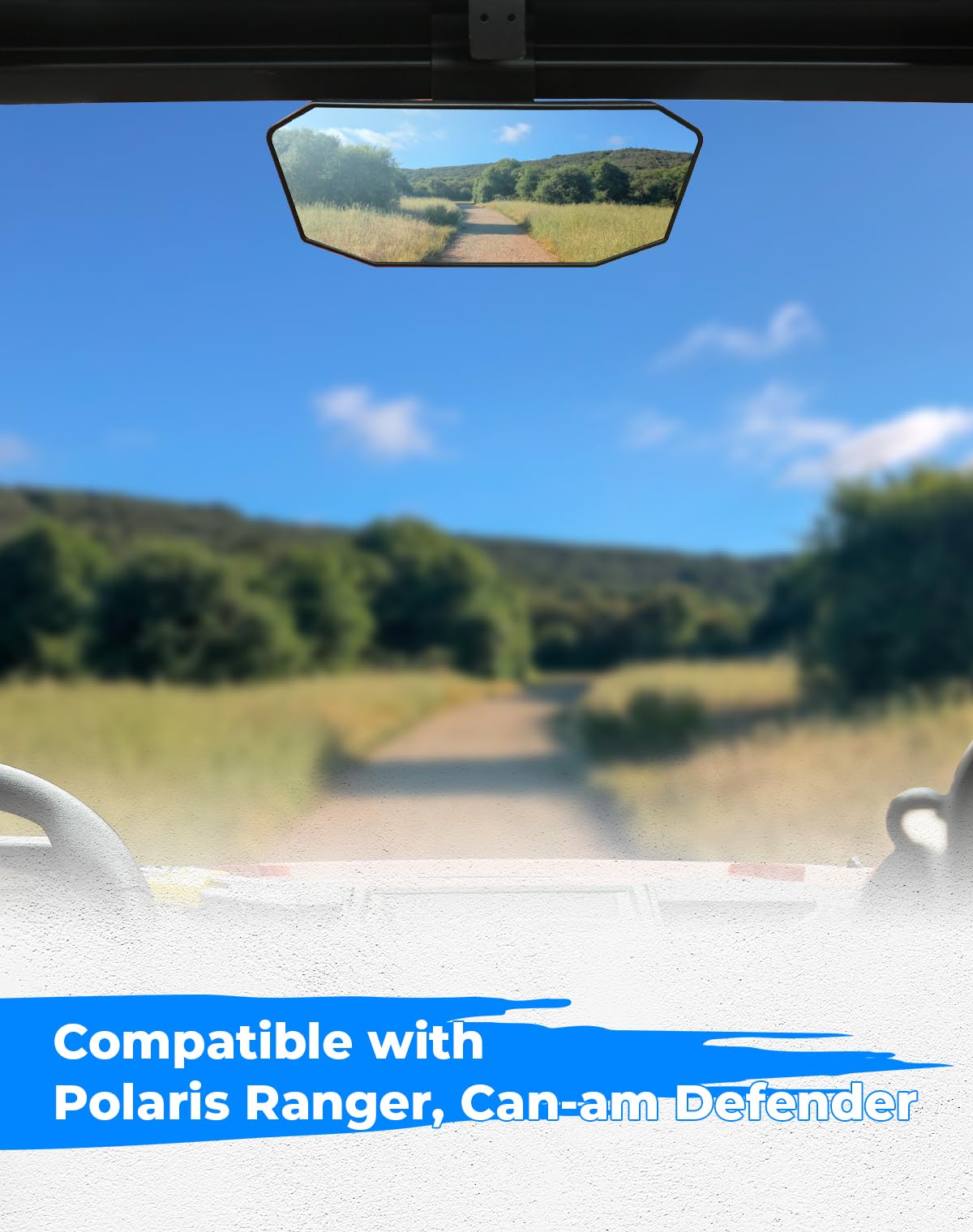 KEMIMOTO rear-view improves awareness on varied terrains with a stable view.