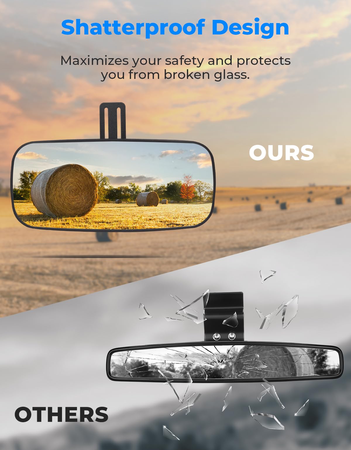 KEMIMOTO wide-field-view mirror enhances rear visibility for safer driving