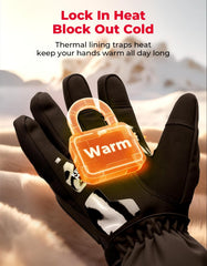 Kemimoto winter gloves interior-thinsulate layer delivers warmth without bulk.