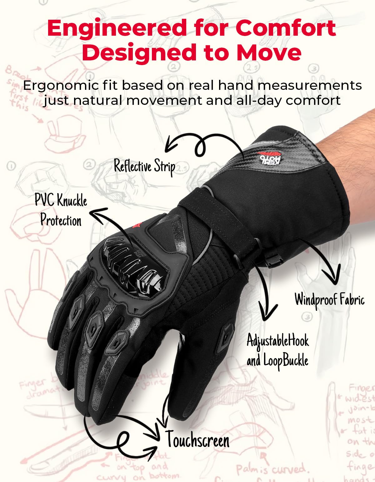 KEMIMOTO gloves featuring Thinsulate layer for warmth without bulk.