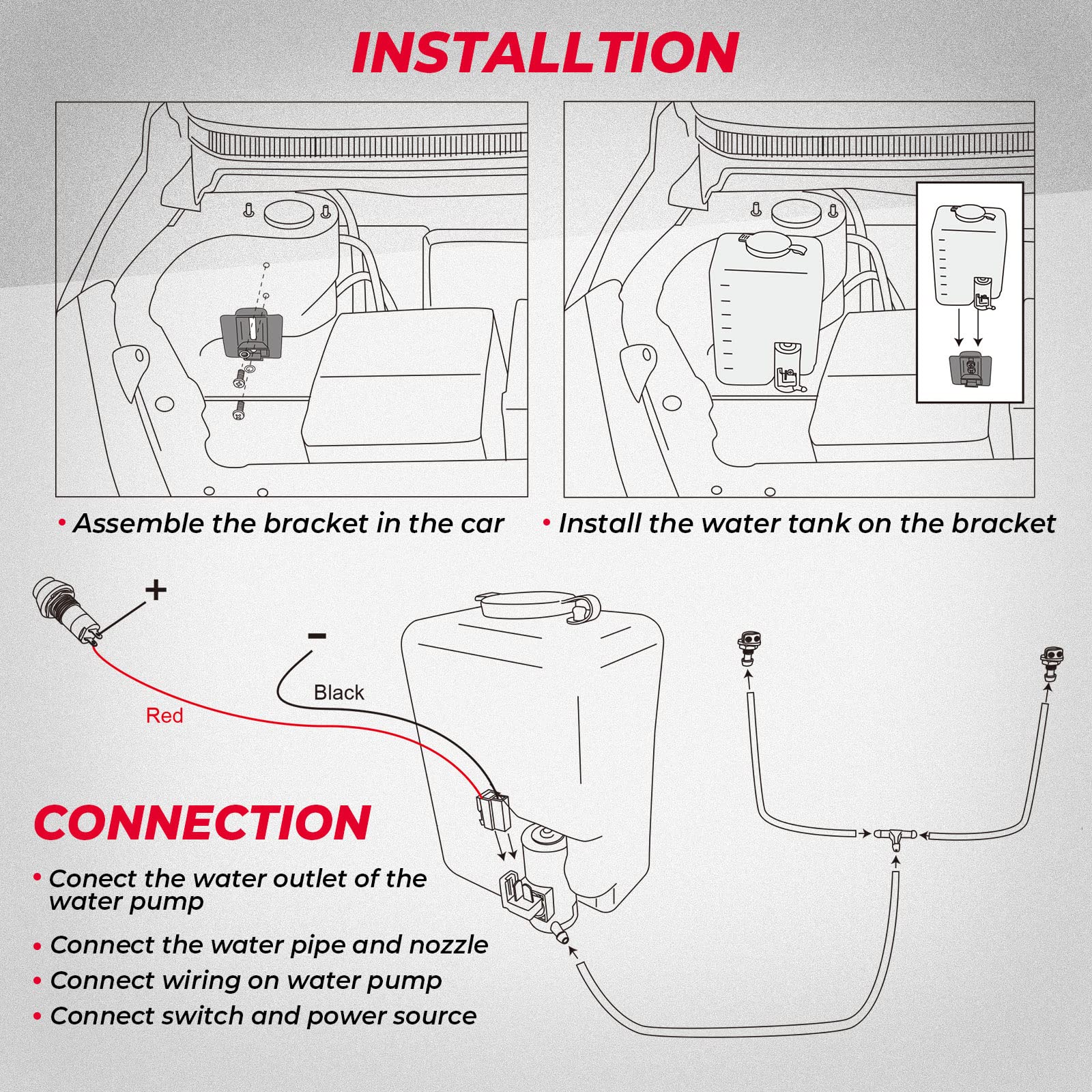 KEMIMOTO 48 cm wiring loom enables flexible installation.
