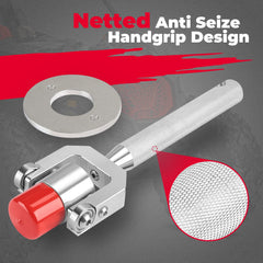 Lightweight X3 tool with hanging hole for easy storage and transport.