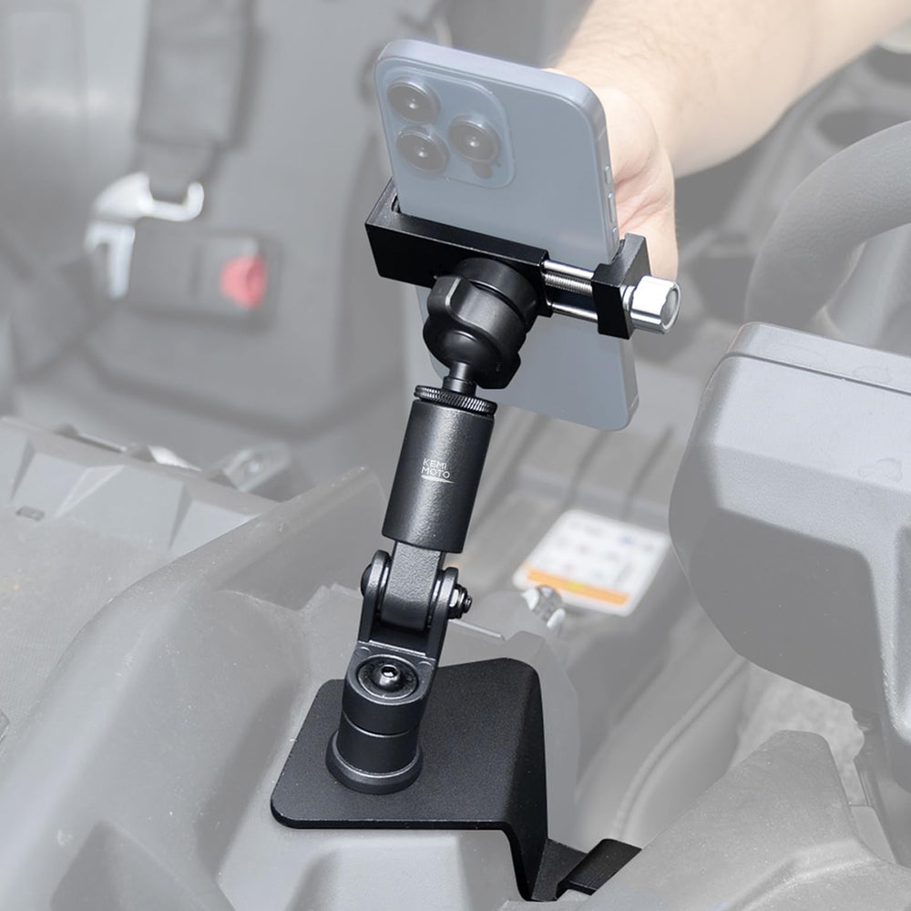 KEMIMOTO X3 dashboard mount holds your phone securely on rough trails.