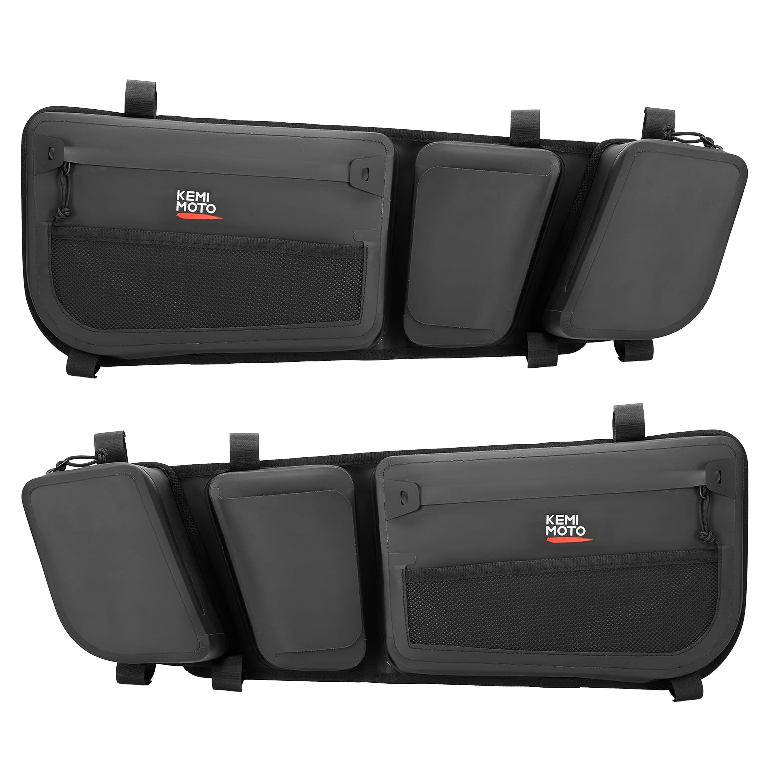 KEMIMOTO X3 door bag front view showing waterproof storage for phone and keys