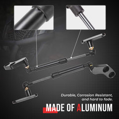 Close-up installation view of Kemimoto X3 door opener brackets in black
