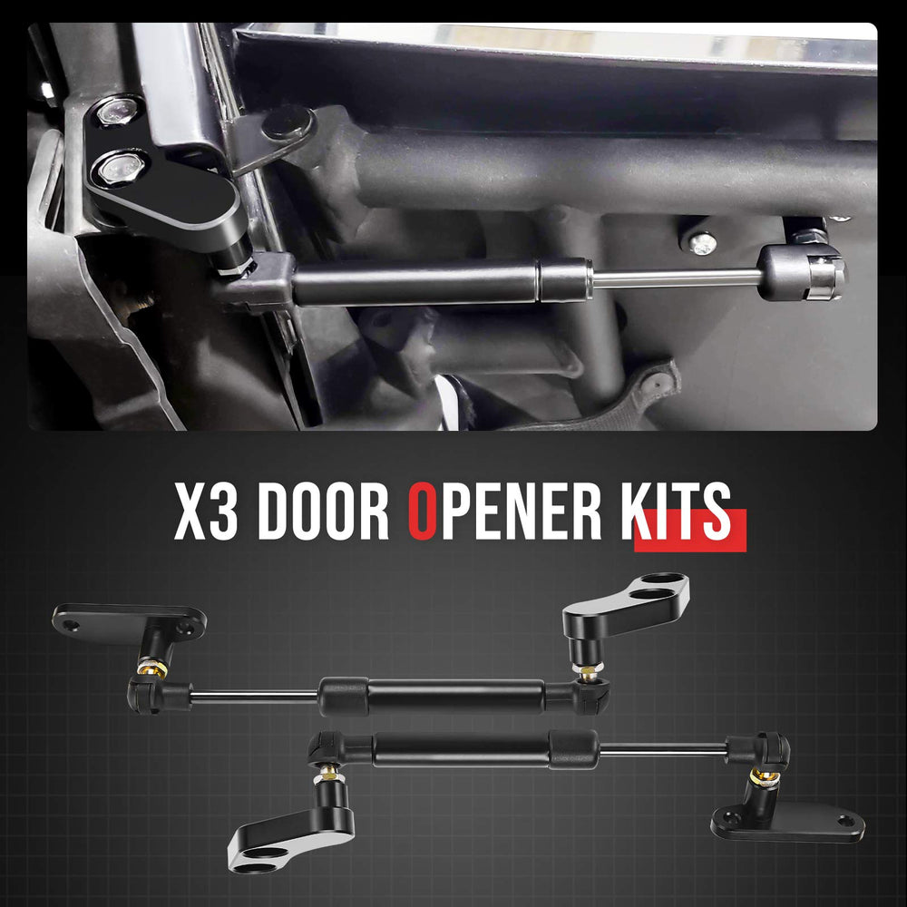Close-up of anodized black brackets on Kemimoto X3 door opener