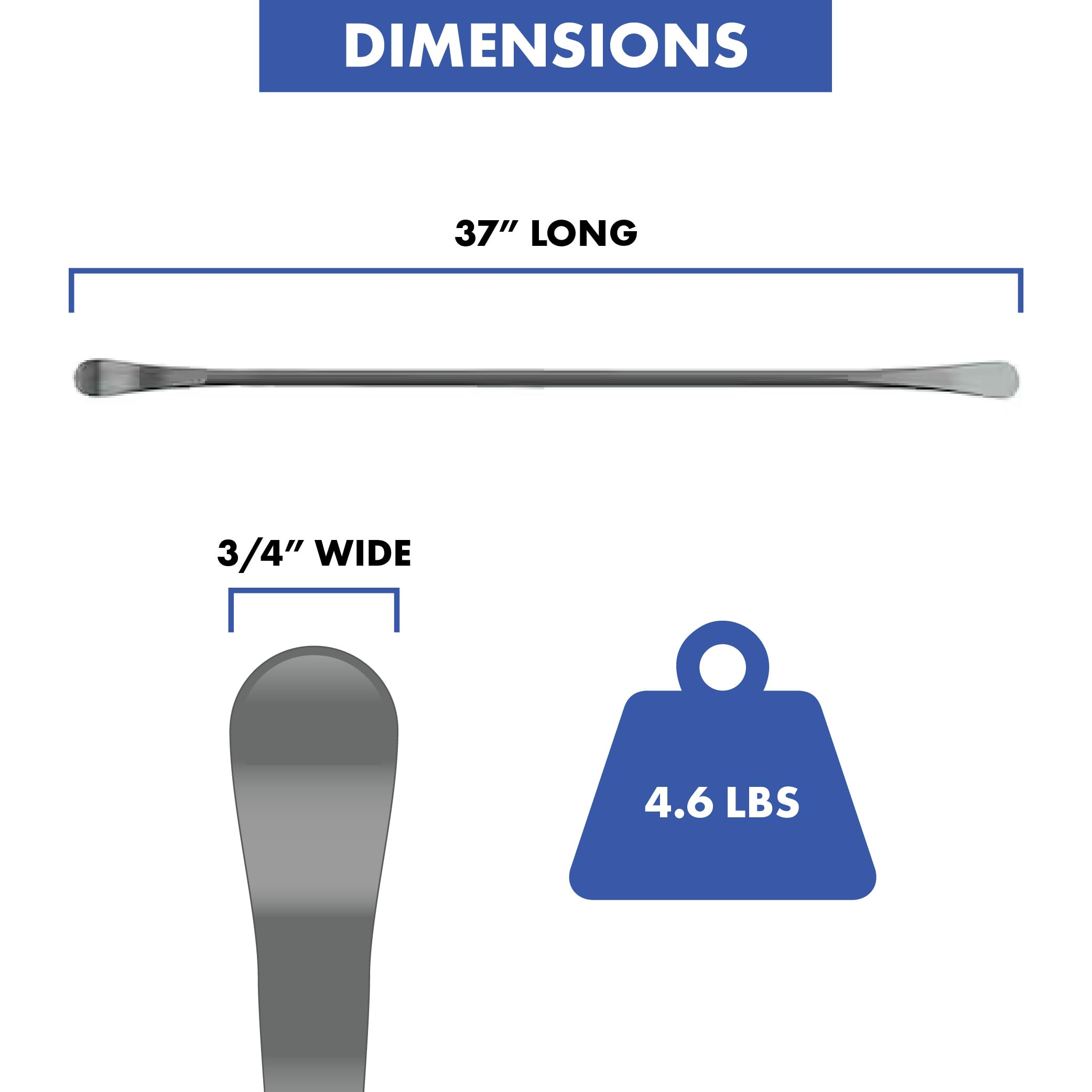 Ken-Tool 34645 steel one-piece demount tool for durable tubeless tire work