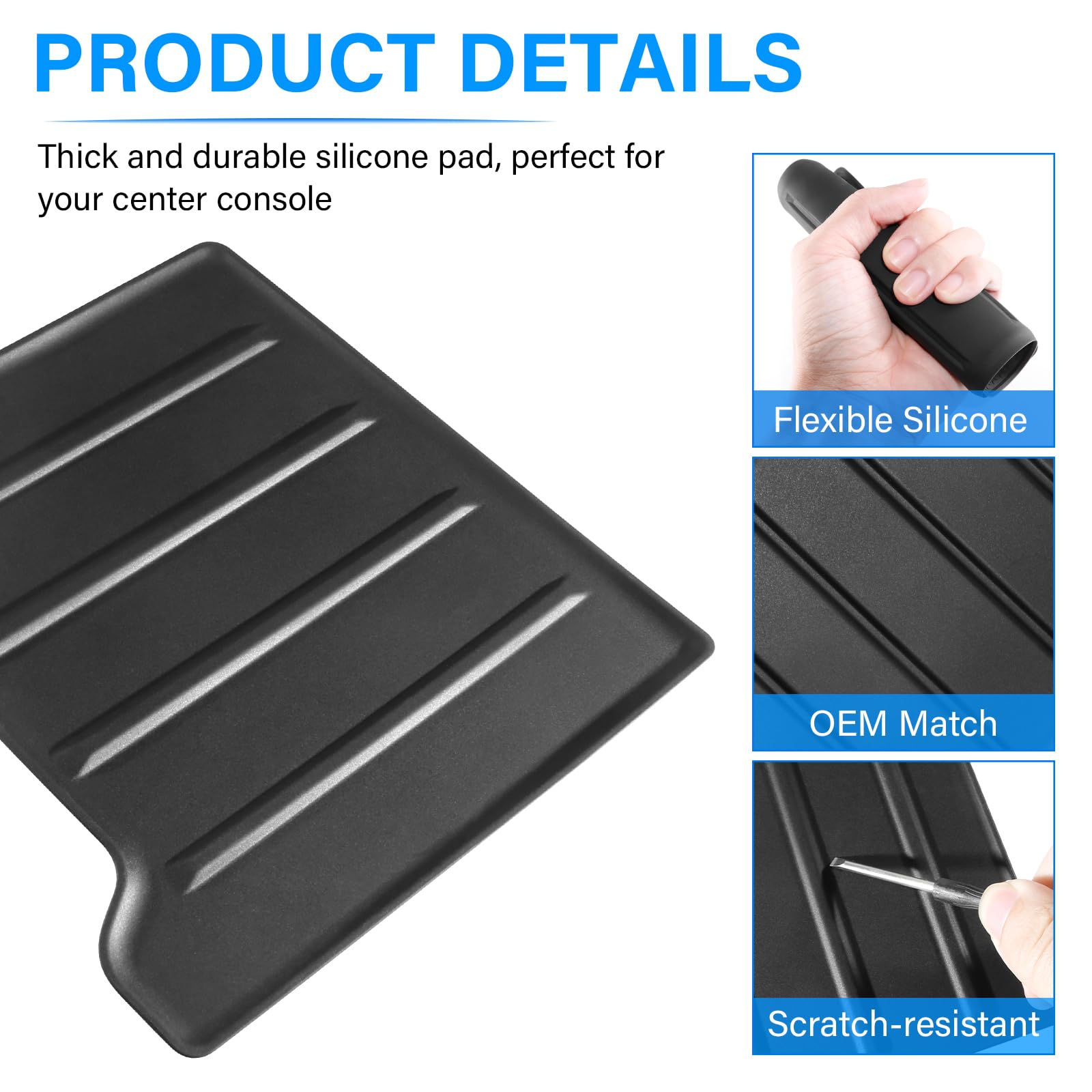 Kentuto anti-slip silicone top surface prevents sliding of phone and keys.