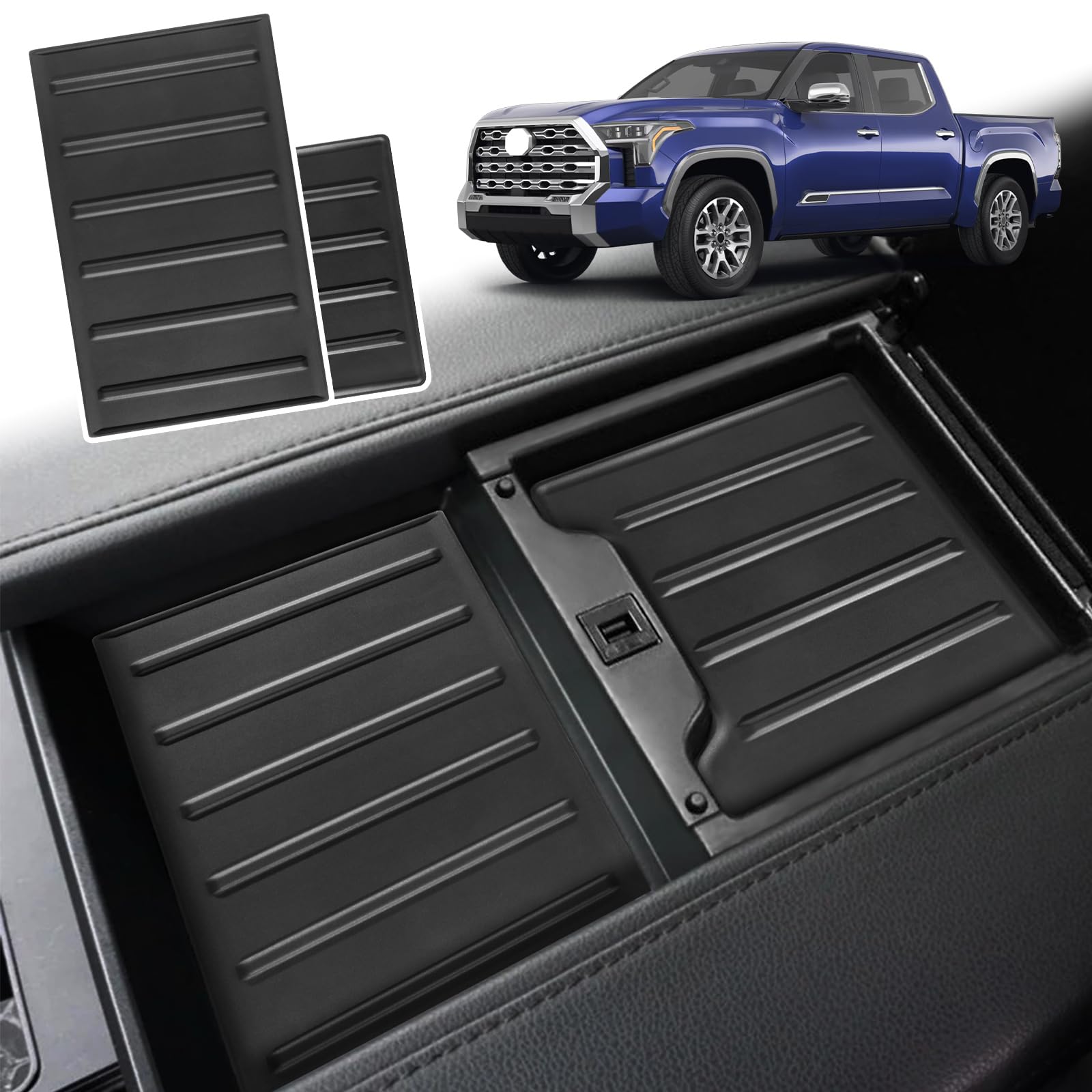 Kentuto center-console liner for Tundra upper with anti-slip grip.