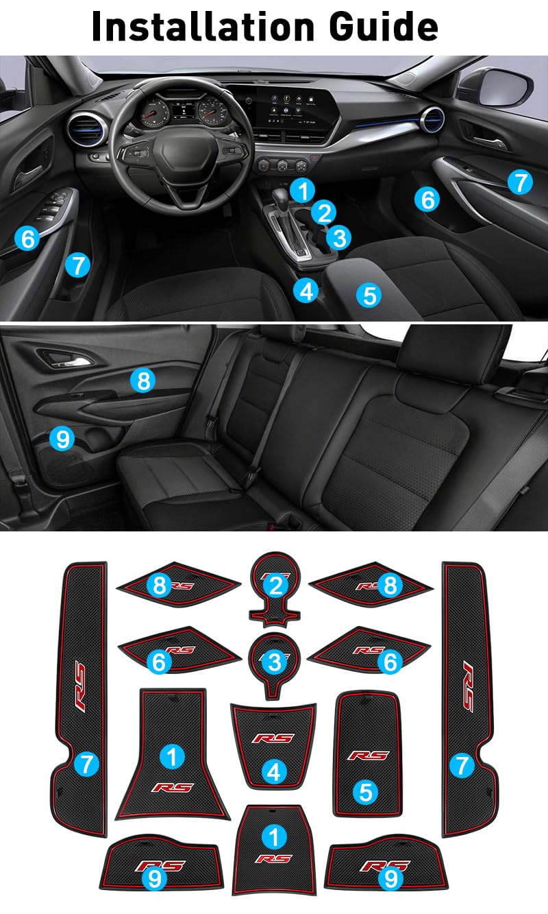 Kentuto Trax center console liner with red trim provides protection and a bold accent.