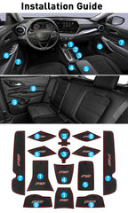 Kentuto Trax center console liner with red trim provides protection and a bold accent.